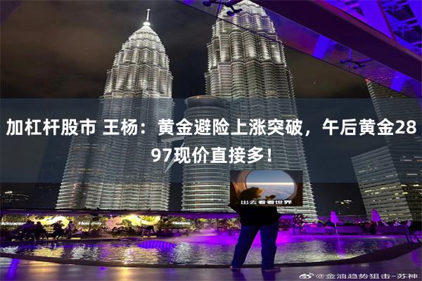 加杠杆股市 王杨：黄金避险上涨突破，午后黄金2897现价直接多！
