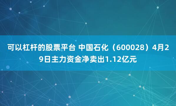 可以杠杆的股票平台 中国石化（600028）4月29日主力资金净卖出1.12亿元