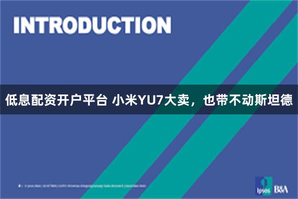低息配资开户平台 小米YU7大卖，也带不动斯坦德