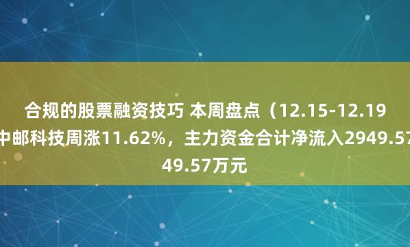 合规的股票融资技巧 本周盘点（12.15-12.19）：中邮科技周涨11.62%，主力资金合计净流入2949.57万元